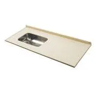 MESADA COCINA- 1.40MTS BEIGE C/ZOCALO PILETA A DER.