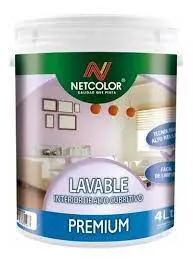 NET COLOR- LATEX PREMIUM LAVABLE  X 1 LT -BERMELLON