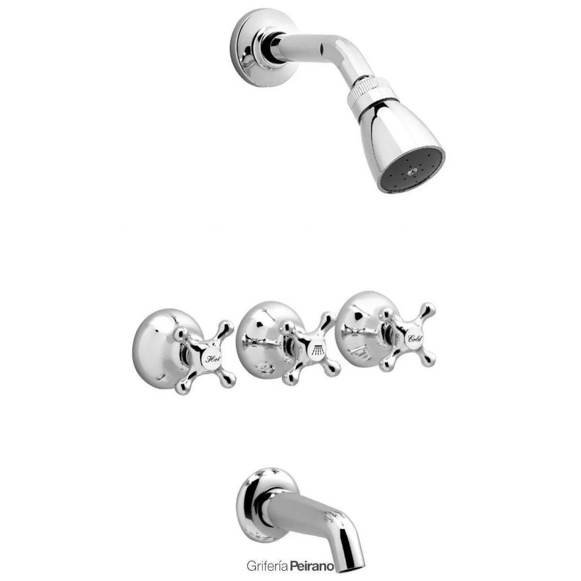 Peirano Cromo Y Ducha Embutida c/ Transferencia Cromo