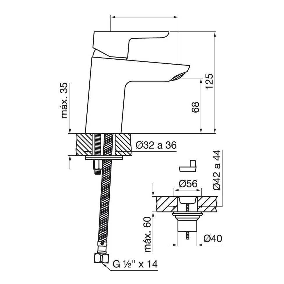 Grifería FV Puelo Monocomando Lavatorio Cromado 181/B5