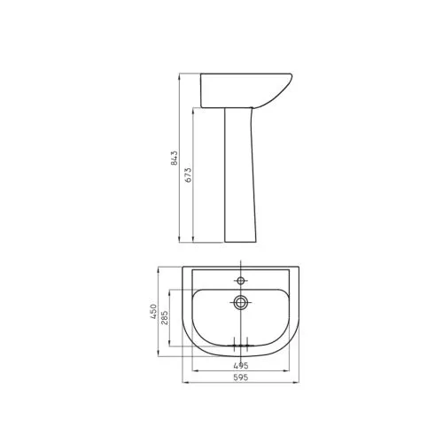 Columna para Lavatorio Ferrum Bari Blanca