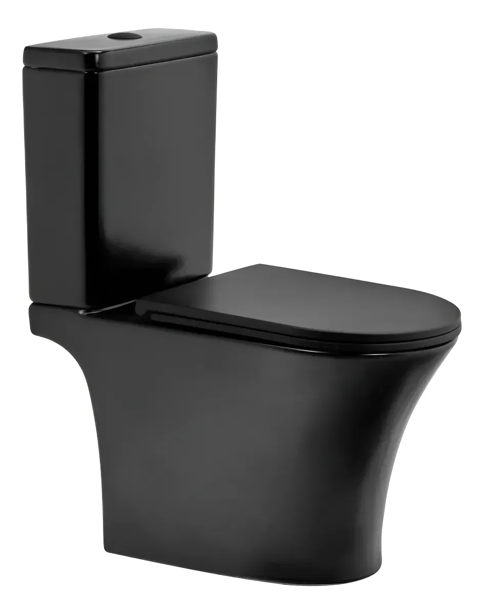 PIAZZA - ABRUZZO INODORO LARGO NEGRO + TAPA + DEPOSITO DOBLE DESC