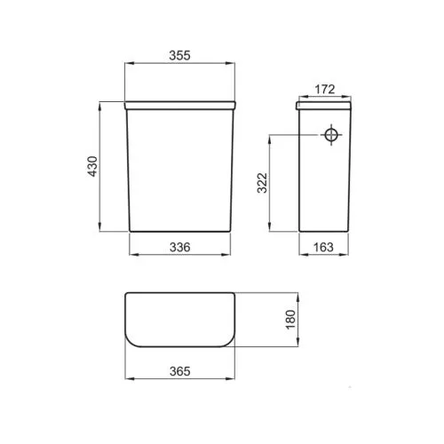 Deposito de Apoyar Ferrum Trento Blanco con Descarga Doble