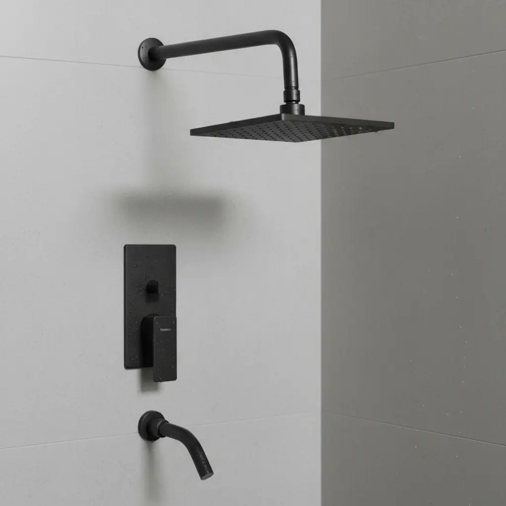 Grifería Peirano Soria Black para Ducha de Embutir Monocomando