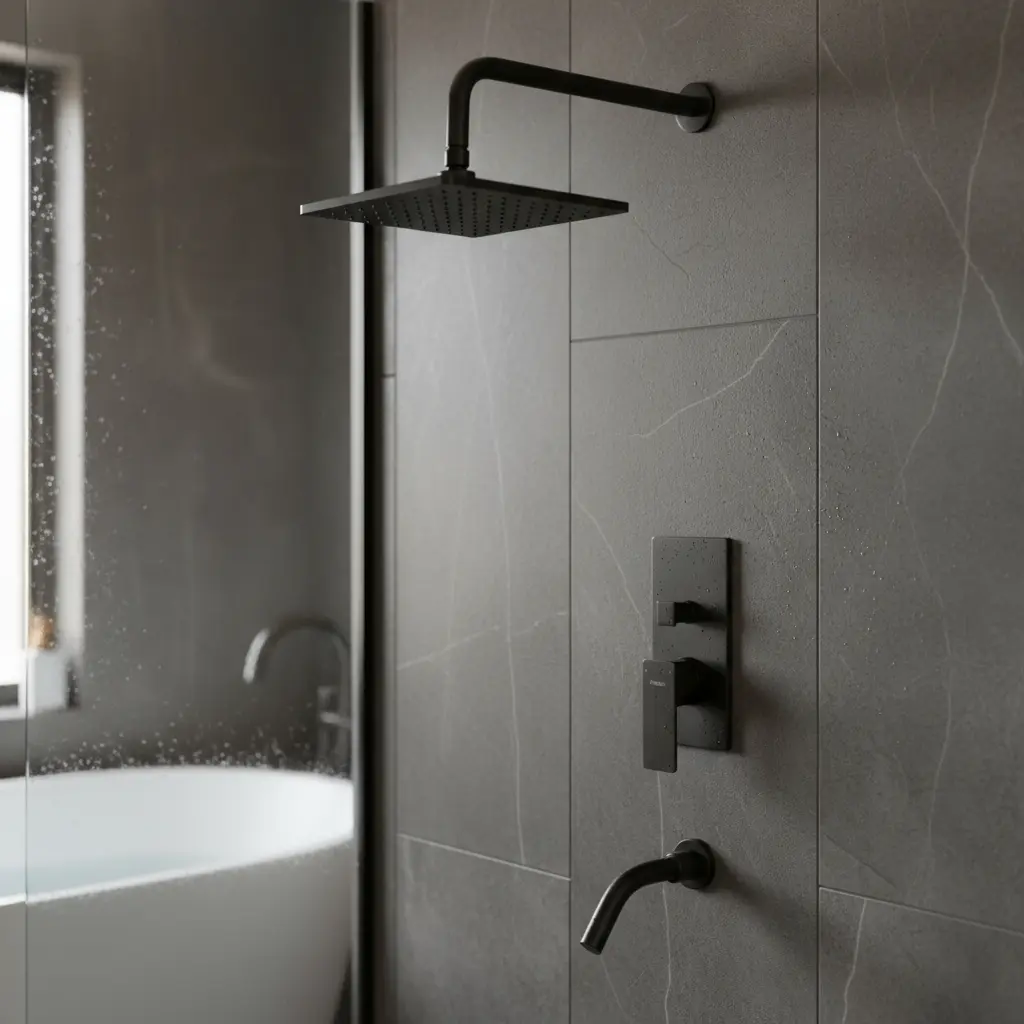 Grifería Peirano Soria Black para Ducha de Embutir Monocomando