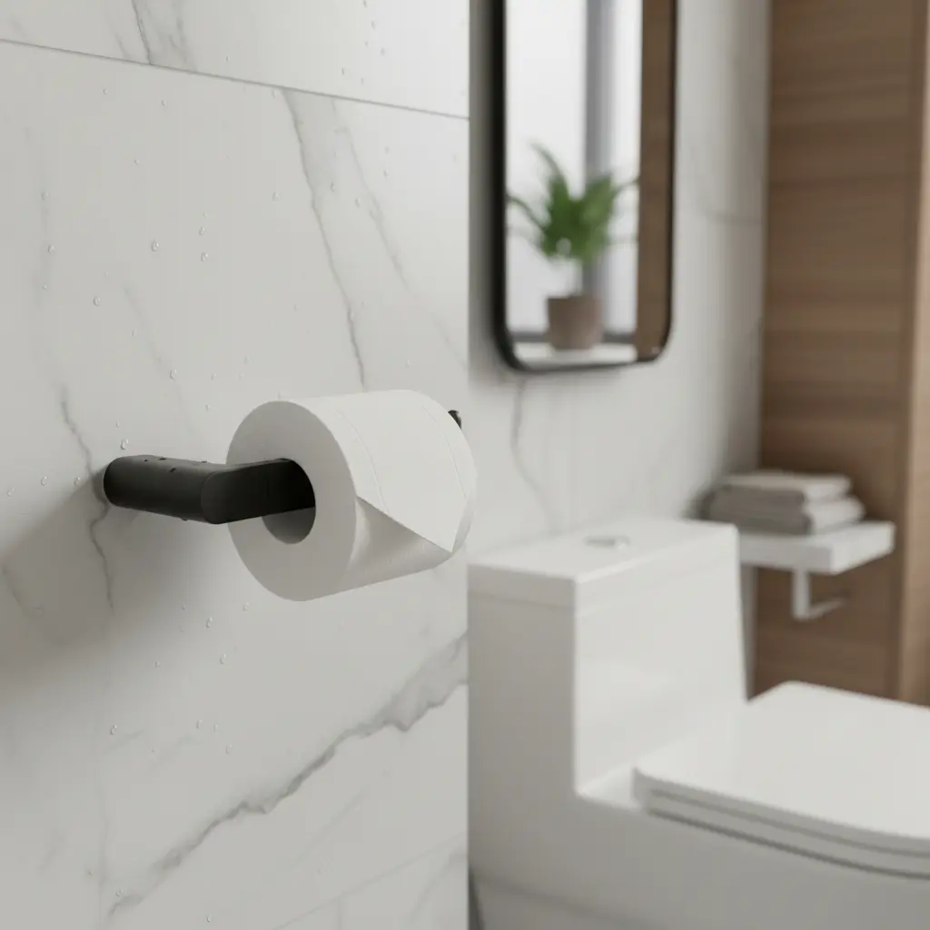 Porta Rollo Peirano Soria Black para Baño