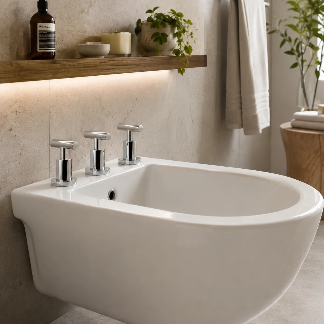 Peirano Mallorca Bidet con Cierre Cerámico Cromado